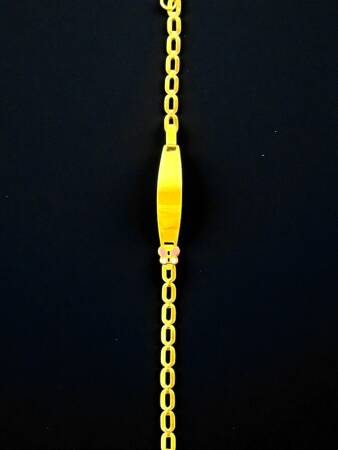 14 Ayar Kelebek Figürlü Altın Plaka Çocuk Künyesi - 5