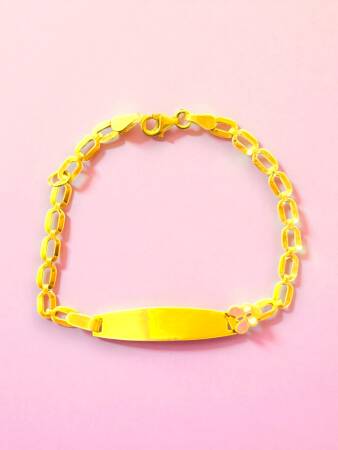 14 Ayar Kelebek Figürlü Altın Plaka Çocuk Künyesi - 2