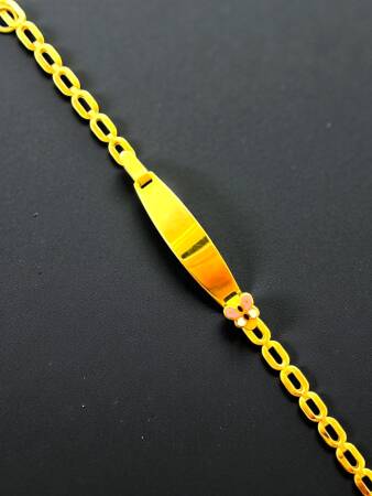 14 Ayar Kelebek Figürlü Altın Plaka Çocuk Künyesi - 3