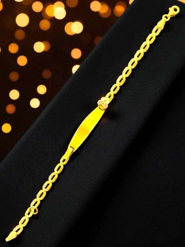 14 Ayar Kelebek Figürlü Altın Plaka Çocuk Künyesi - 1