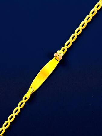 14 Ayar Kelebek Figürlü Altın Plaka Çocuk Künyesi - 6