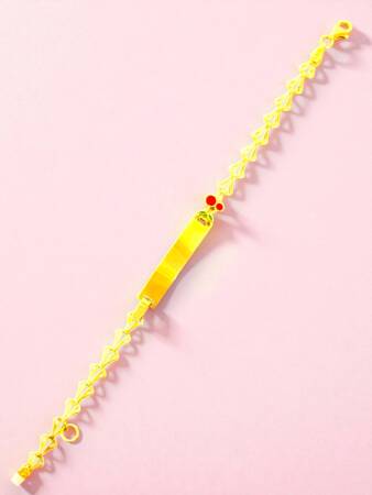 14 Ayar Kiraz Figürlü Altın Plaka Çocuk Künyesi - 2