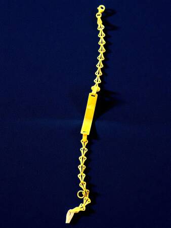 14 Ayar Kiraz Figürlü Altın Plaka Çocuk Künyesi - 9