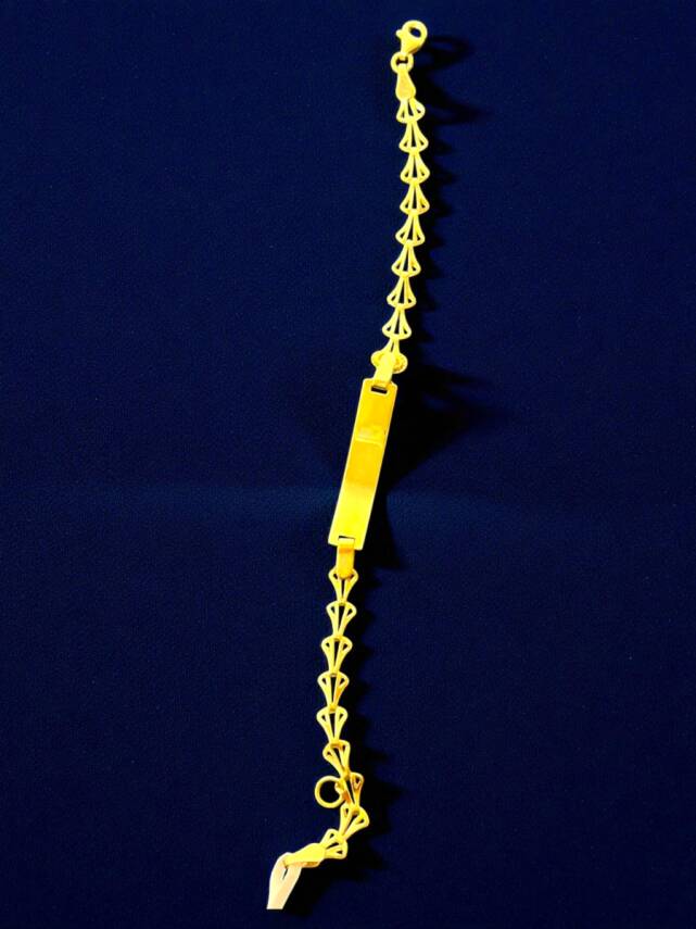 14 Ayar Kiraz Figürlü Altın Plaka Çocuk Künyesi - 9