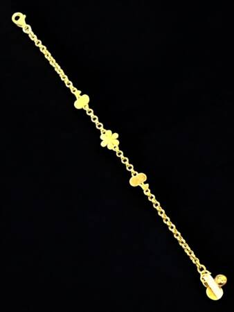 14 Ayar Kiraz Ve Çiçek Modelli Altın Çocuk Künyesi - 6