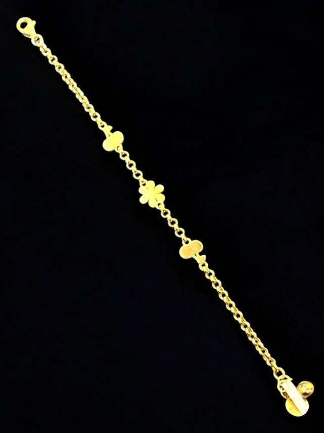 14 Ayar Kiraz Ve Çiçek Modelli Altın Çocuk Künyesi - 6