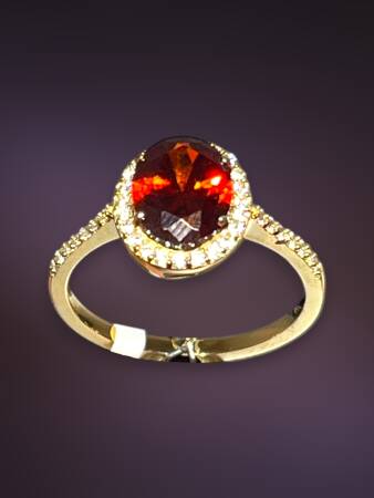 14 Ayar Kırmızı Opal Taşlı Altın Yüzük - 3