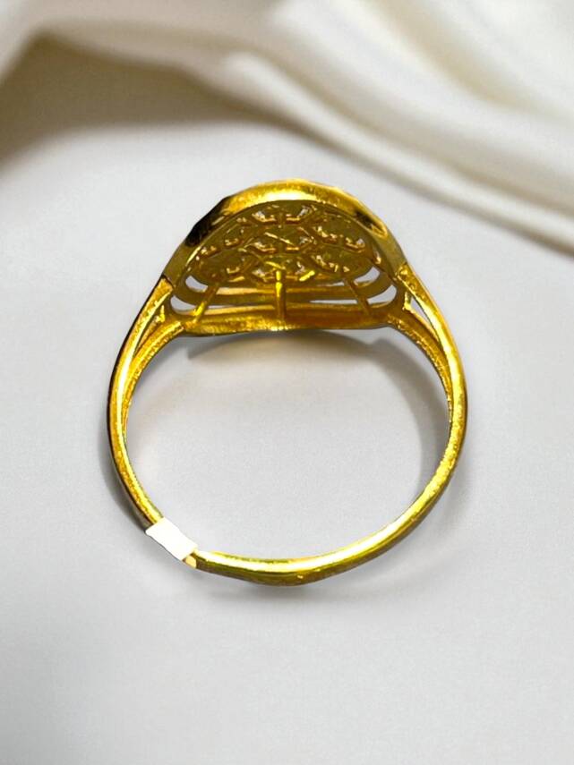 14 Ayar Lazer Kesim Modelli Altın Yüzük - 6