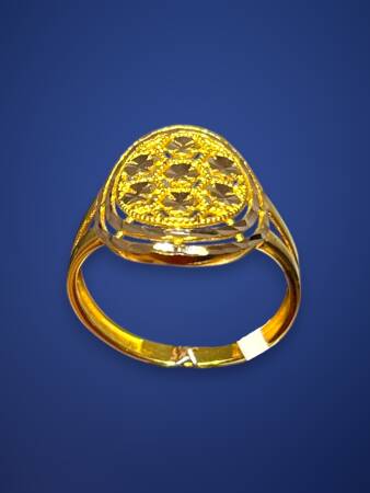 14 Ayar Lazer Kesim Modelli Altın Yüzük - 3