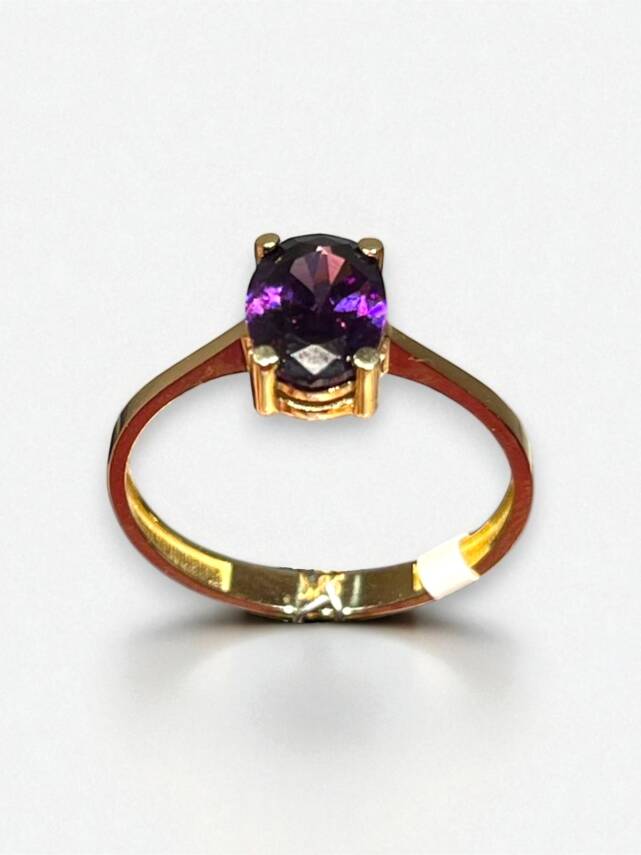 14 Ayar Mor Opal Taşlı Altın Yüzük - 2