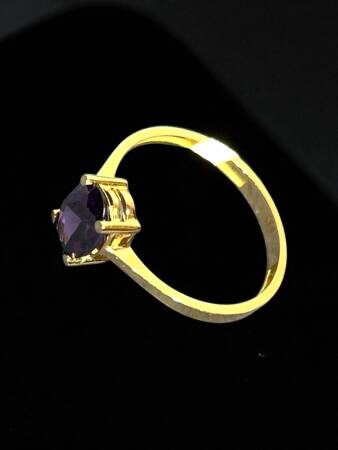 14 Ayar Mor Opal Taşlı Altın Yüzük - 3