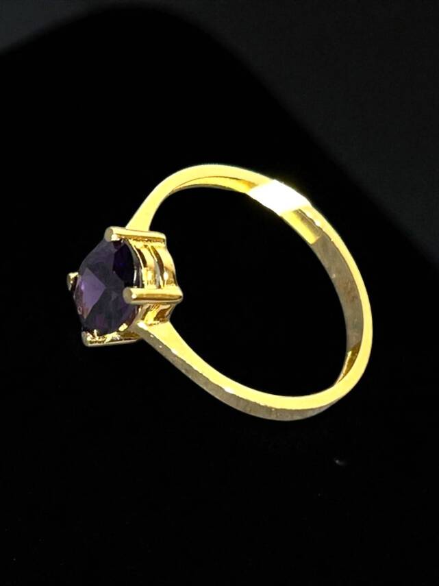 14 Ayar Mor Opal Taşlı Altın Yüzük - 3