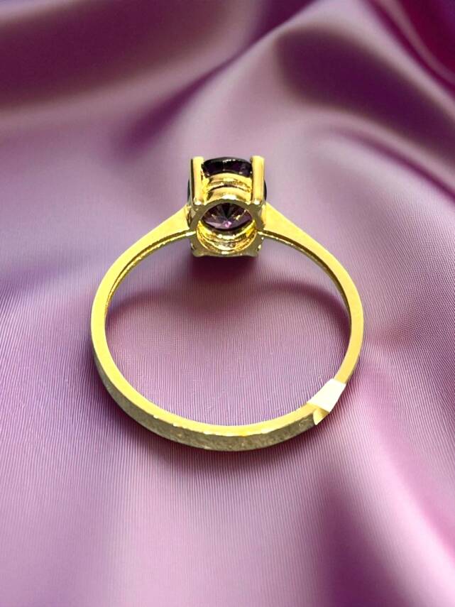 14 Ayar Mor Opal Taşlı Altın Yüzük - 4