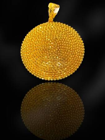 14 Ayar Parmak İzi Kolye Ucu - 3