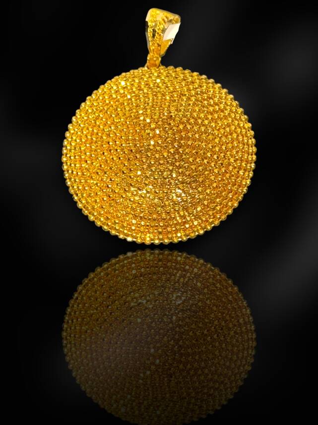 14 Ayar Parmak İzi Kolye Ucu - 3