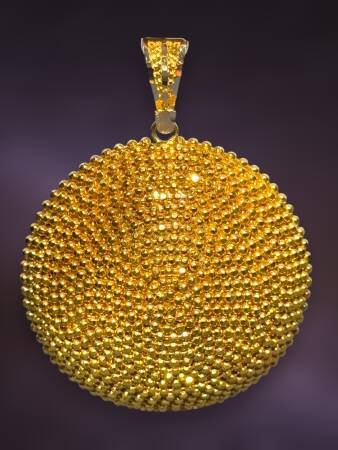 14 Ayar Parmak İzi Kolye Ucu - 