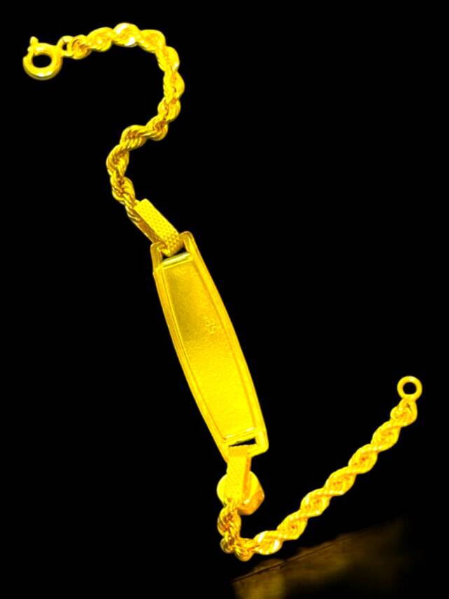 14 Ayar Plaka Altın Çocuk Künyesi - 4