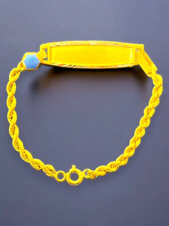 14 Ayar Plaka Altın Çocuk Künyesi - 3