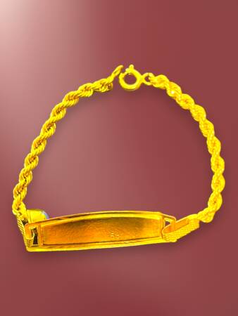 14 Ayar Plaka Altın Çocuk Künyesi - 6