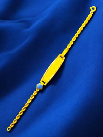 14 Ayar Plaka Altın Çocuk Künyesi - 