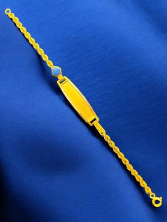 14 Ayar Plaka Altın Çocuk Künyesi - 5