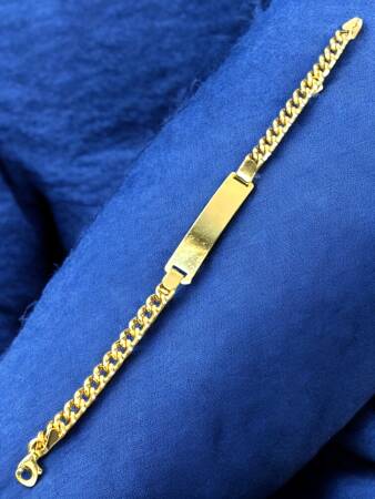 14 Ayar Plakalı Altın Çocuk Künyesi - 5