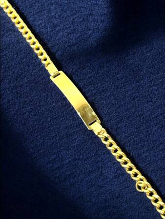 14 Ayar Plakalı Altın Çocuk Künyesi - 