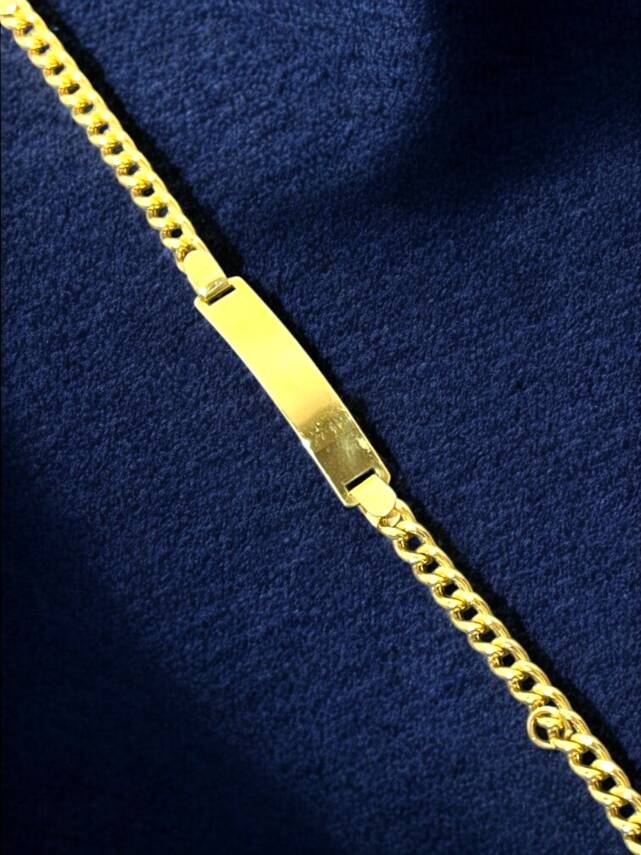 14 Ayar Plakalı Altın Çocuk Künyesi - 1