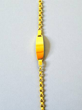 14 Ayar Plakalı Altın Çocuk Künyesi - 3