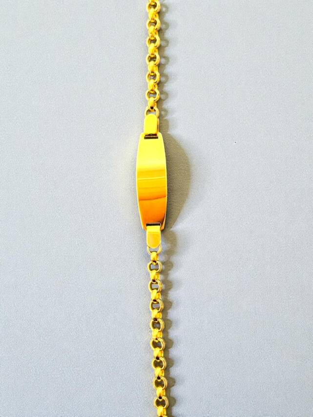 14 Ayar Plakalı Altın Çocuk Künyesi - 3