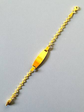 14 Ayar Plakalı Altın Çocuk Künyesi - 8