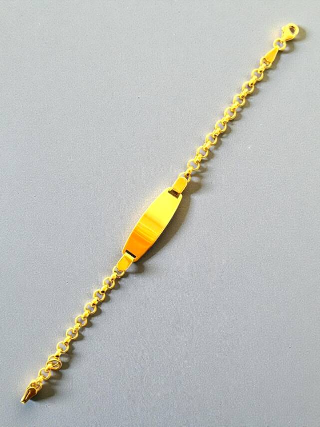 14 Ayar Plakalı Altın Çocuk Künyesi - 8