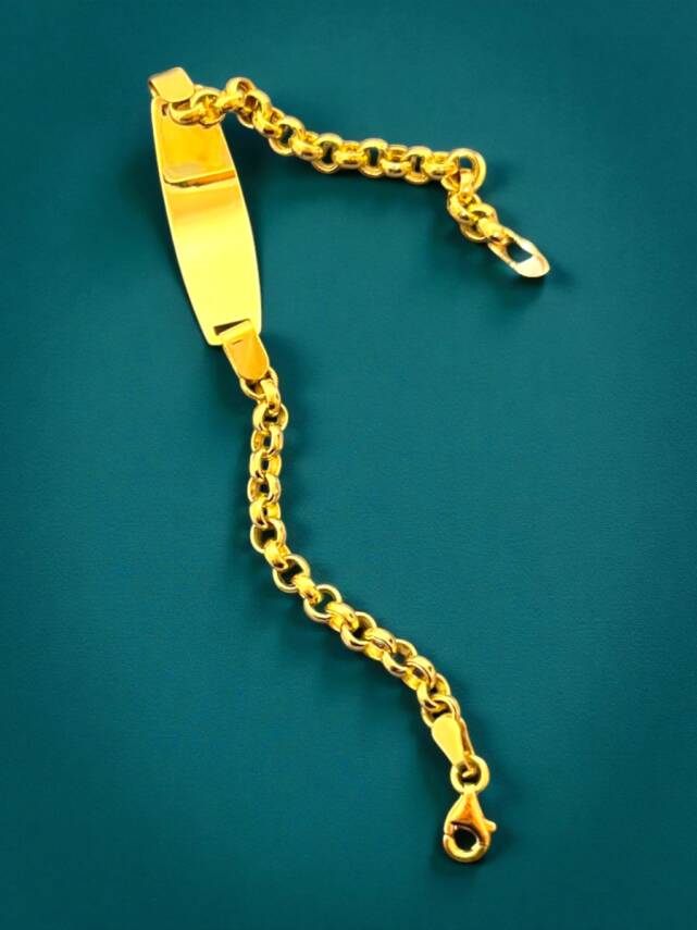 14 Ayar Plakalı Altın Çocuk Künyesi - 4