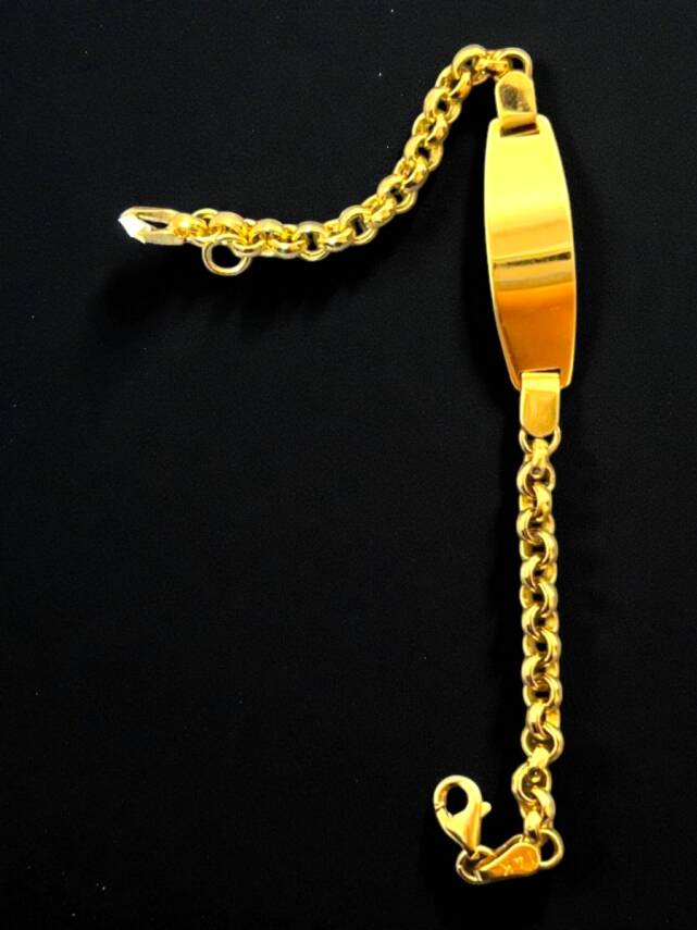 14 Ayar Plakalı Altın Çocuk Künyesi - 6