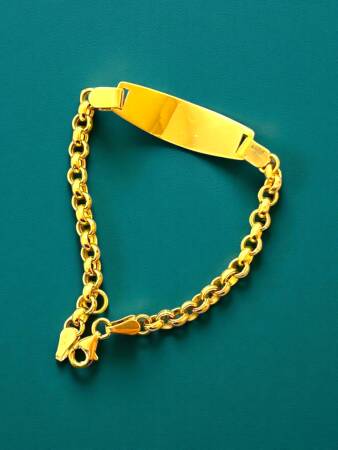 14 Ayar Plakalı Altın Çocuk Künyesi - 9