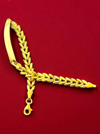 14 Ayar Başak Model Zincir Plakalı Altın Çocuk Künyesi - 7