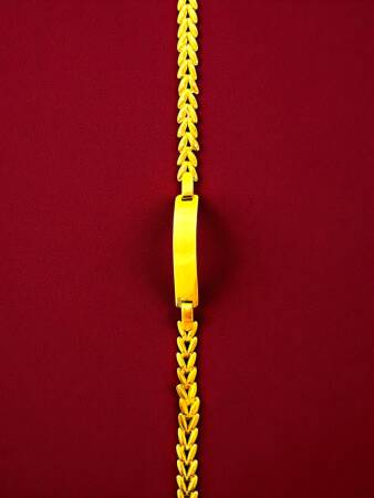 14 Ayar Başak Model Zincir Plakalı Altın Çocuk Künyesi - 3