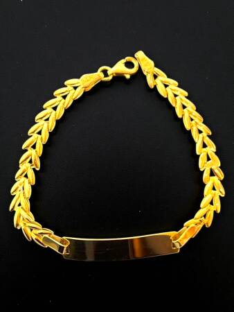 14 Ayar Başak Model Zincir Plakalı Altın Çocuk Künyesi - 2