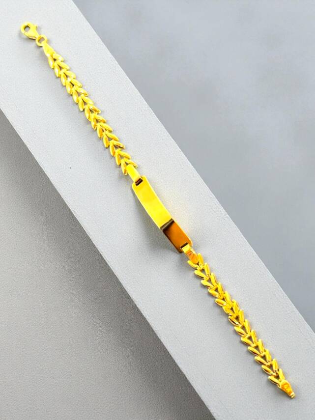 14 Ayar Başak Model Zincir Plakalı Altın Çocuk Künyesi - 1