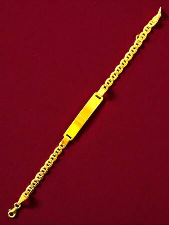 14 Ayar Plakalı Altın Çocuk Künyesi - 5