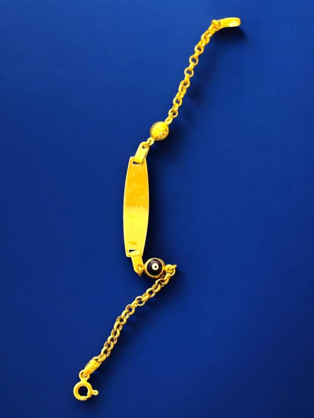 14 Ayar Plakalı Altın Çocuk Künyesi - 3