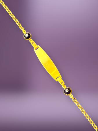 14 Ayar Plakalı Altın Çocuk Künyesi - 