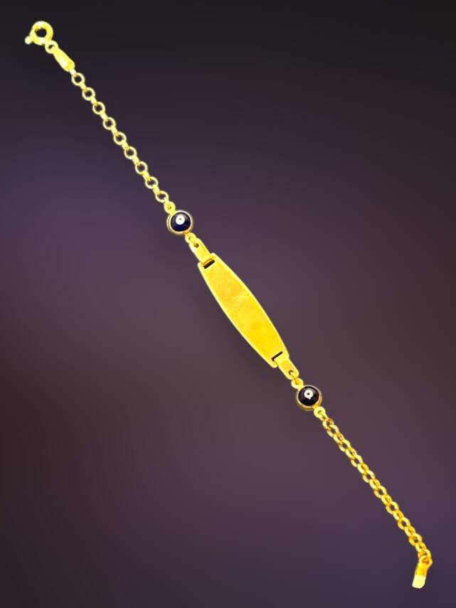 14 Ayar Plakalı Altın Çocuk Künyesi - 8