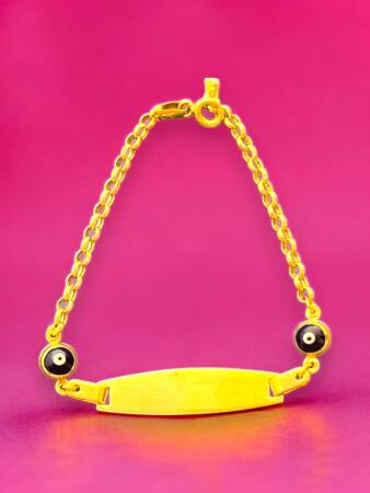 14 Ayar Plakalı Altın Çocuk Künyesi - 9