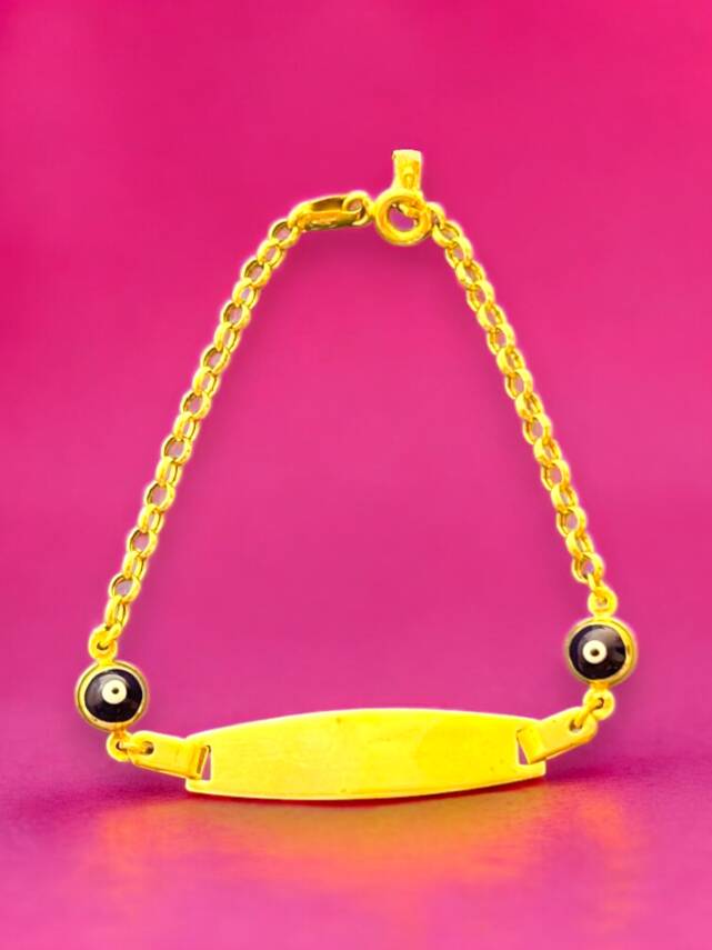 14 Ayar Plakalı Altın Çocuk Künyesi - 9