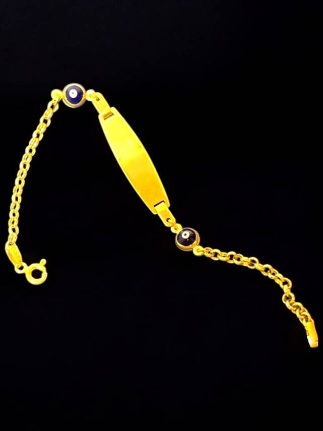 14 Ayar Plakalı Altın Çocuk Künyesi - 7