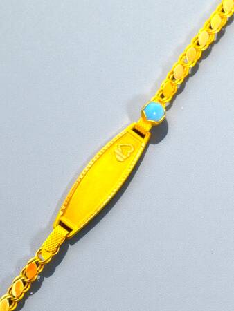 14 Ayar Plakalı Altın Çocuk Künyesi - 5