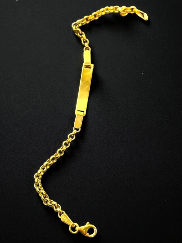 14 Ayar Plakalı Altın Çocuk Künyesi - 4