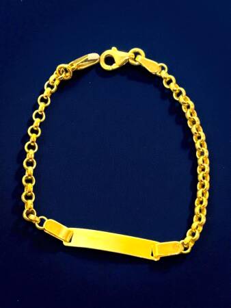 14 Ayar Plakalı Altın Çocuk Künyesi - 3