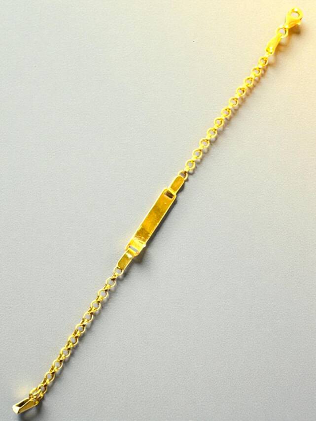 14 Ayar Plakalı Altın Çocuk Künyesi - 8